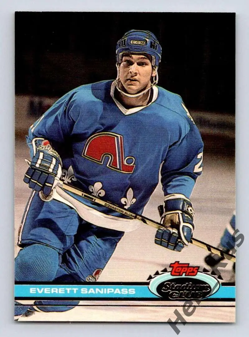 Карточка Everett Sanipass / Эверетт Санипасс (Quebec Nordiques/Квебек) НХЛ/NHL