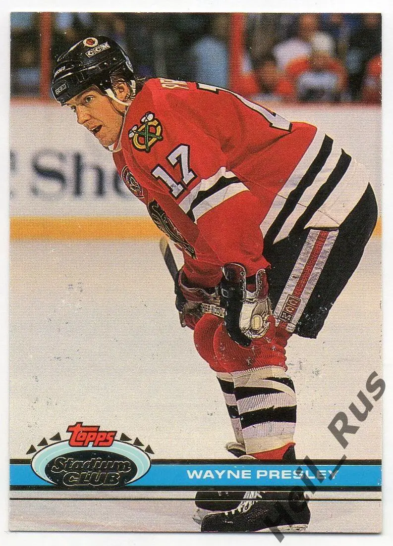 Хоккей. Карточка Wayne Presley/Уэйн Пресли (Chicago Blackhawks/Чикаго) НХЛ/NHL