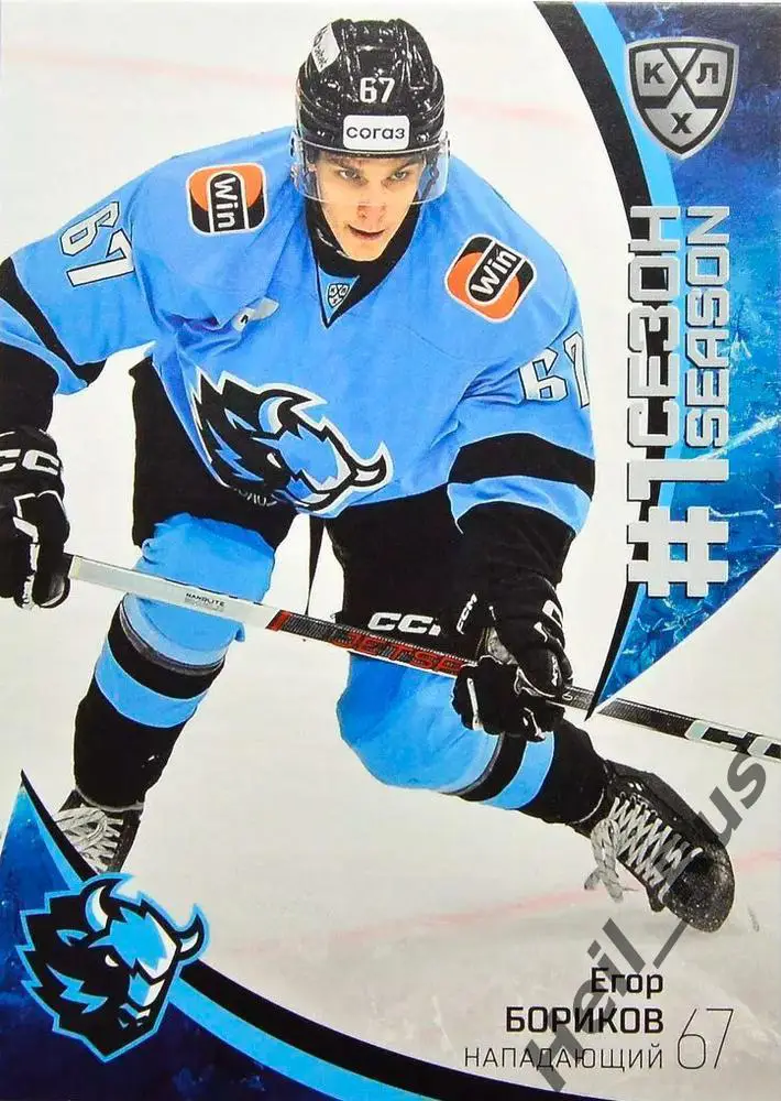 Хоккей. Карточка Егор Бориков (Динамо Минск) КХЛ/KHL сезон 2023/24 SeReal