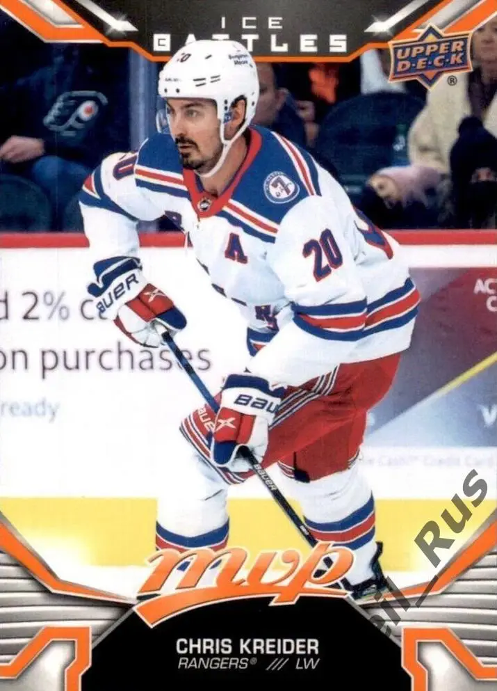 Карточка Chris Kreider/Крис Крайдер New York Rangers/Нью-Йорк Рейнджерс НХЛ NHL