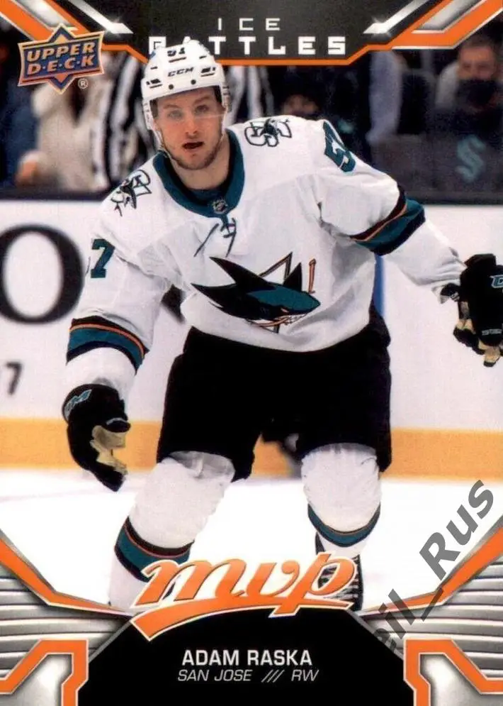 Хоккей. Карточка Adam Raska/Адам Рашка (San Jose Sharks/Сан-Хосе Шаркс) NHL/НХЛ
