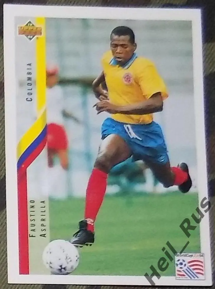 Футбол Карточка Faustino Asprilla/Фаустино Асприлья Колумбия Чемпионат Мира 1994