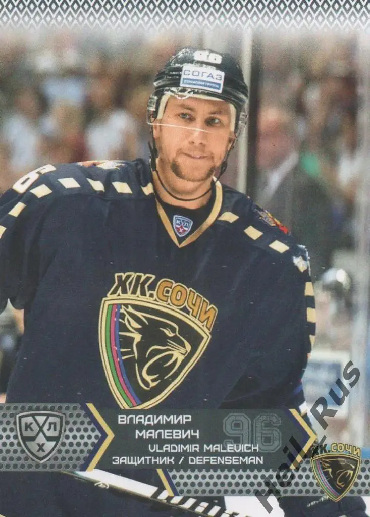 Хоккей. Карточка Владимир Малевич (ХК Сочи) КХЛ/KHL сезон 2015/16 SeReal