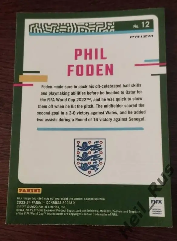 Футбол Карточка Phil Foden/Фил Фоден Англия/Манчестер Сити Panini/Панини 2023/24 1