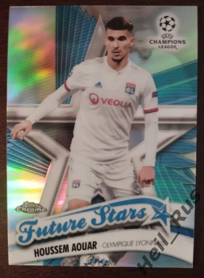 Футбол. Карточка Уссем Ауар (Олимпик Лион, Рома) Лига Чемпионов 2019/20 TOPPS