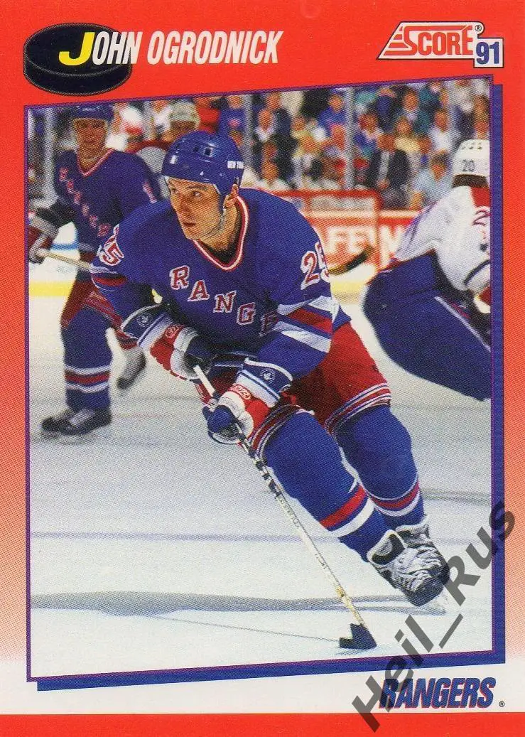 Хоккей; Карточка John Ogrodnick/Джон Огродник New York Rangers/Нью-Йорк НХЛ/NHL