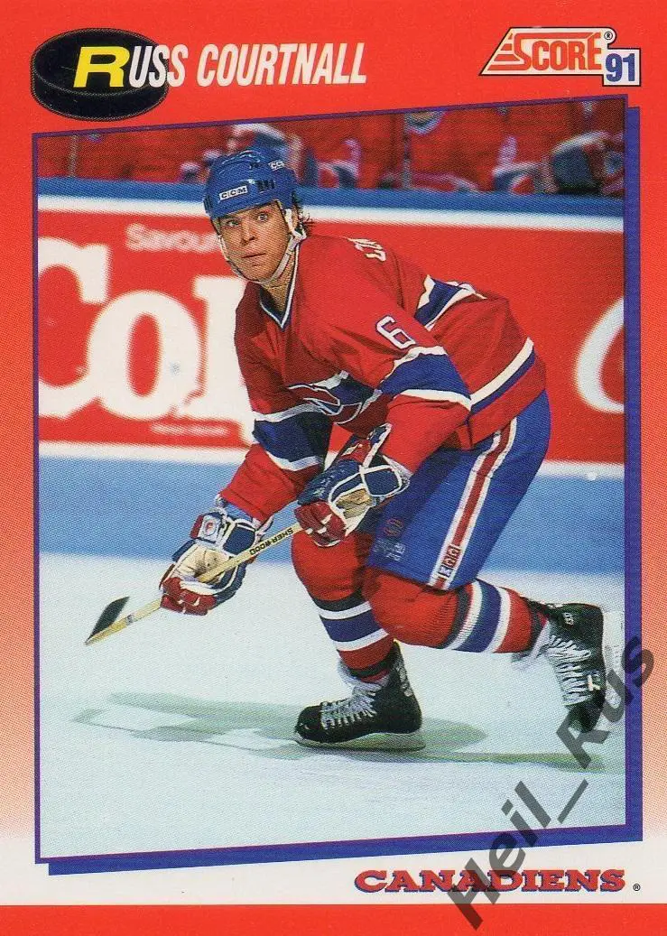 Хоккей Карточка Russ Courtnall/Расс Куртнолл Montreal Canadiens/Монреаль НХЛ NHL