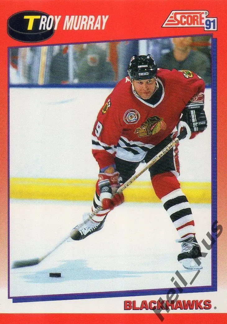 Хоккей. Карточка Troy Murray / Трой Мюррей (Chicago Blackhawks/Чикаго) НХЛ/NHL