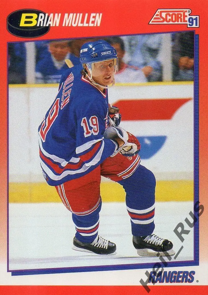 Карточка Brian Mullen/Брайан Маллен New York Rangers/Нью-Йорк Рейнджерс, НХЛ/NHL