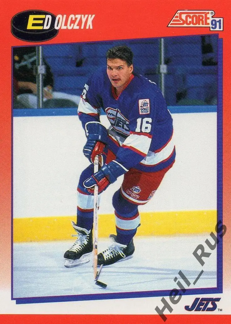 Хоккей. Карточка Ed Olczyk / Эд Ольчик (Winnipeg Jets/Виннипег Джетс) НХЛ/NHL