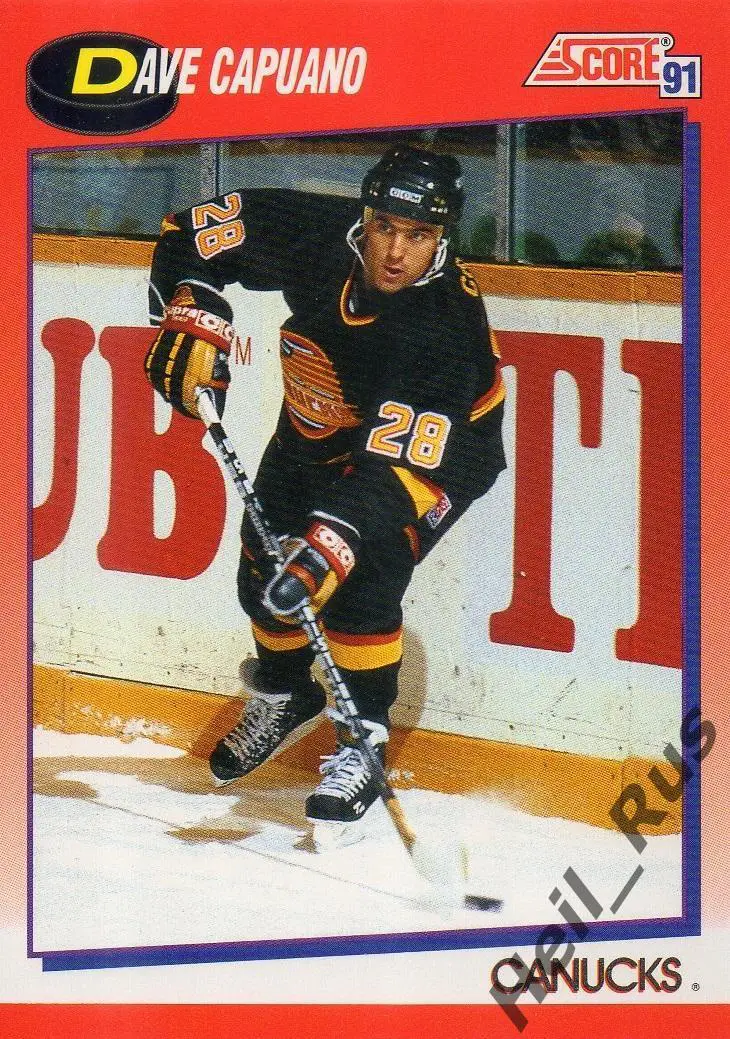 Хоккей; Карточка Dave Capuano/Дэйв Капуано (Vancouver Canucks/Ванкувер) НХЛ/NHL