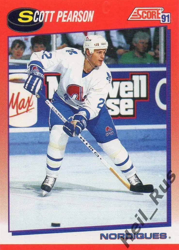 Хоккей. Карточка Scott Pearson/Скотт Пирсон (Quebec Nordiques/Квебек) НХЛ/NHL