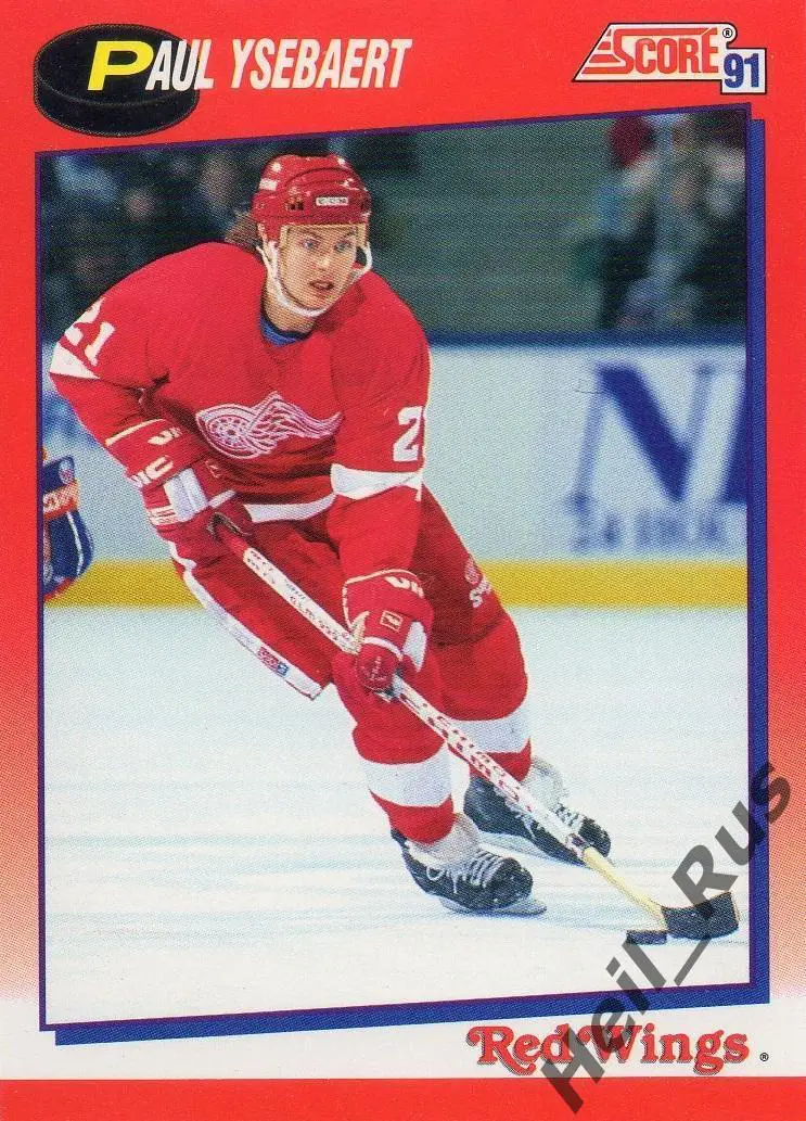 Хоккей; Карточка Paul Ysebaert/Пол Айзеберт (Detroit Red Wings/Детройт) НХЛ/NHL