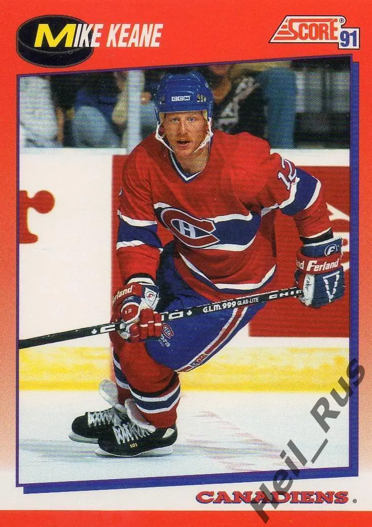 Хоккей. Карточка Mike Keane/Майк Кин Montreal Canadiens/Монреаль НХЛ/NHL 1991/92