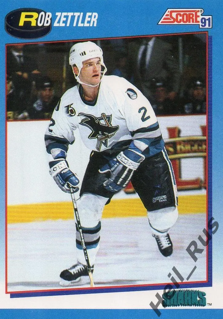 Хоккей Карточка Rob Zettler/Роб Зеттлер (San Jose Sharks/Сан-Хосе Шаркс) НХЛ/NHL