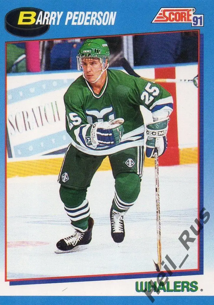 Хоккей. Карточка Barry Pederson/Барри Педерсон Hartford Whalers/Хартфорд НХЛ/NHL