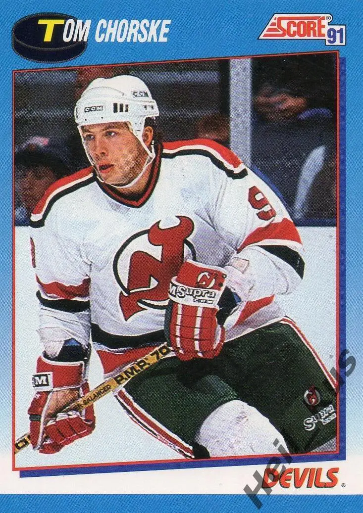 Хоккей. Карточка Tom Chorske/Том Чорски (New Jersey Devils / Нью-Джерси) НХЛ/NHL