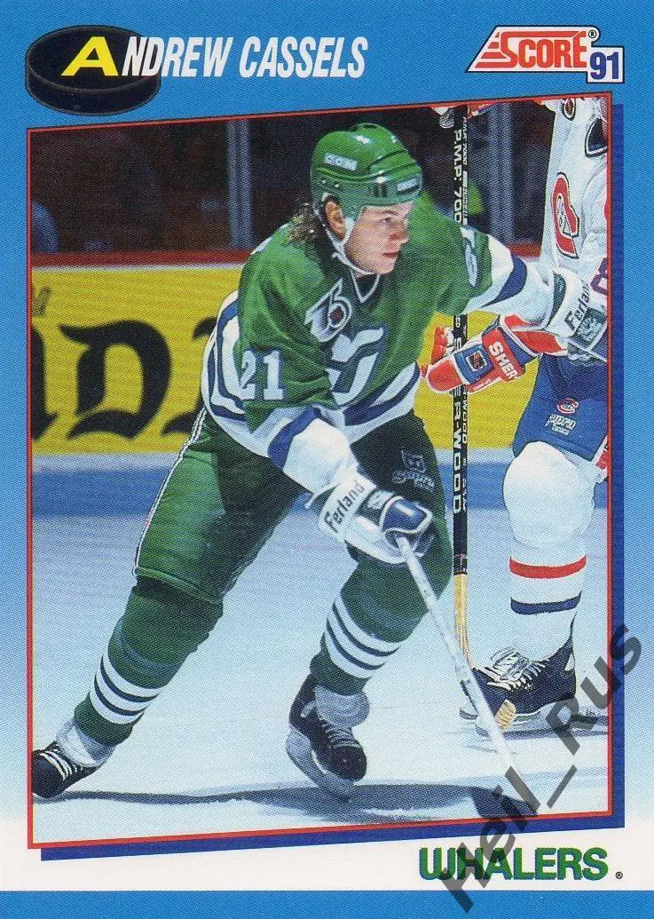 Хоккей Карточка Andrew Cassels/Эндрю Касселс (Hartford Whalers/Хартфорд) NHL/НХЛ