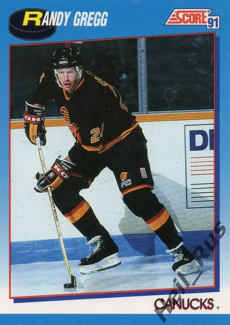 Хоккей. Карточка Randy Gregg/Рэнди Грегг (Vancouver Canucks/Ванкувер) НХЛ/NHL