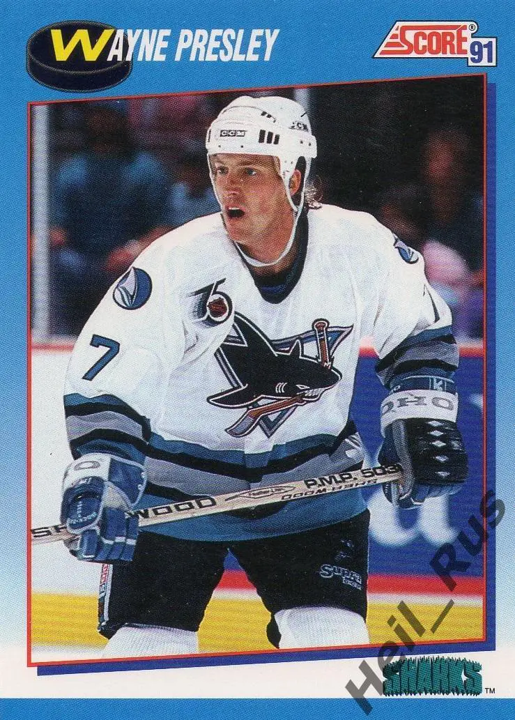 Хоккей Карточка Wayne Presley/Уэйн Пресли San Jose Sharks/Сан-Хосе Шаркс НХЛ/NHL