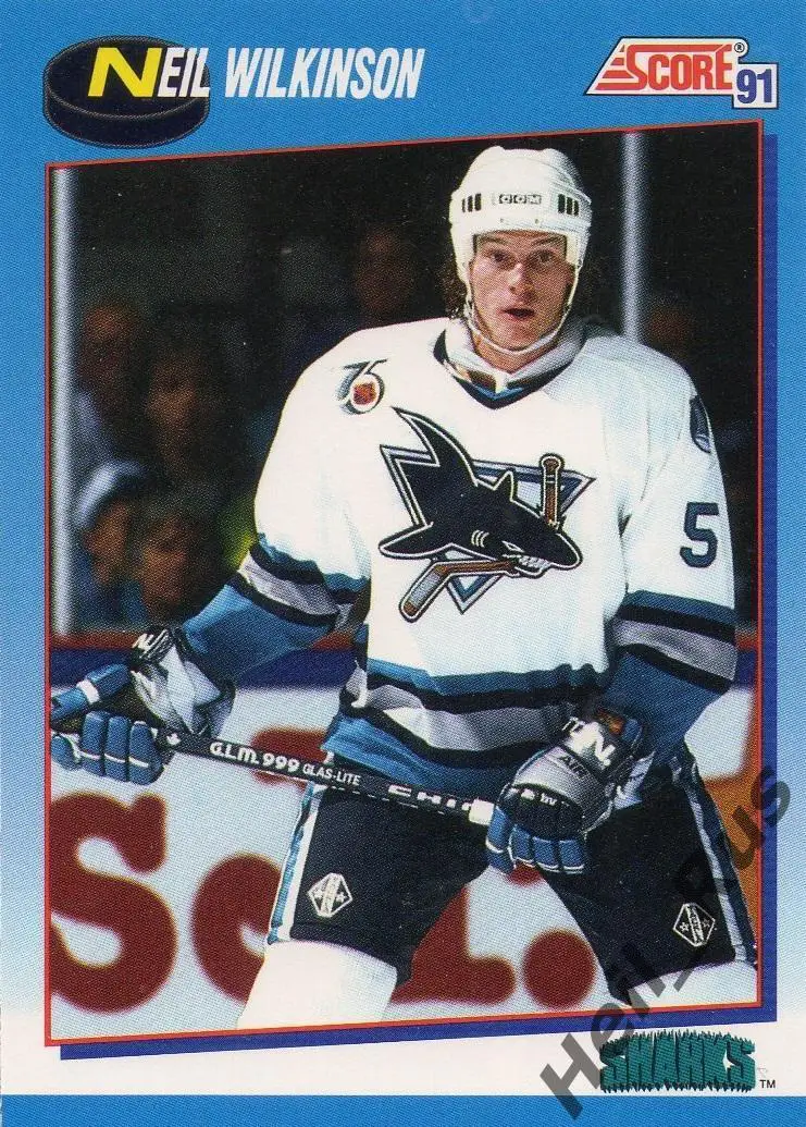 Хоккей; Карточка Neil Wilkinson/Нил Уилкинсон (San Jose Sharks/Сан-Хосе) НХЛ/NHL