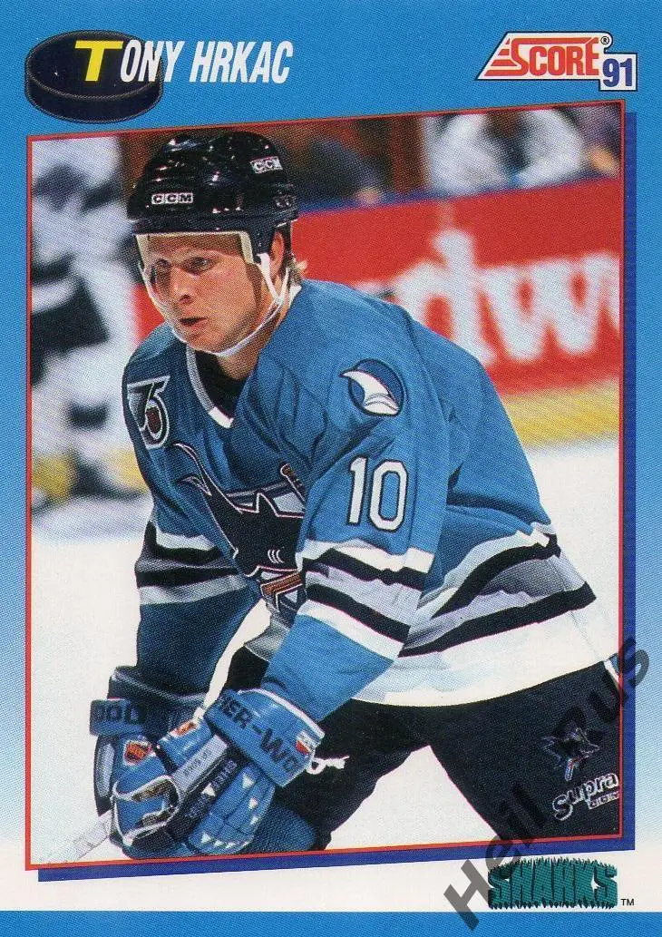 Хоккей. Карточка Tony Hrkac/Тони Хркач (San Jose Sharks/Сан-Хосе Шаркс) НХЛ/NHL