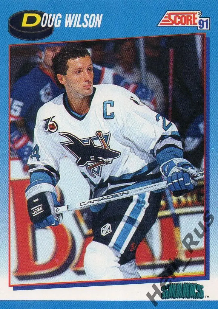 Хоккей; Карточка Doug Wilson / Дуг Уилсон San Jose Sharks/Сан-Хосе Шаркс НХЛ/NHL