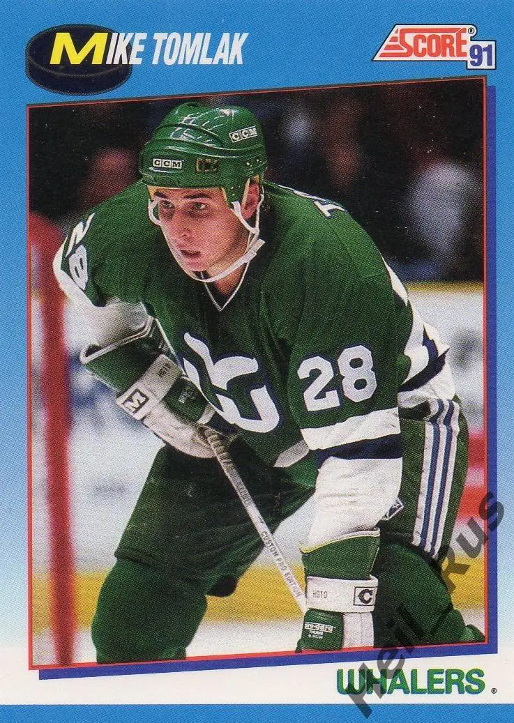Хоккей. Карточка Mike Tomlak/Майк Томлак (Hartford Whalers/Хартфорд) НХЛ/NHL