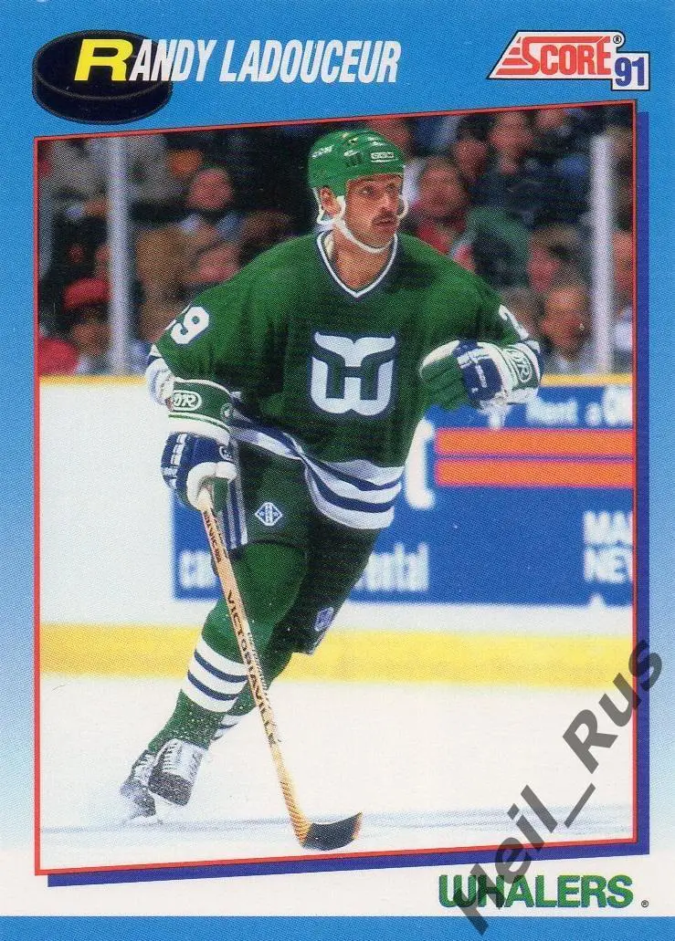Хоккей Карточка Randy Ladouceur/Рэнди Ладосьер Hartford Whalers/Хартфорд NHL/НХЛ