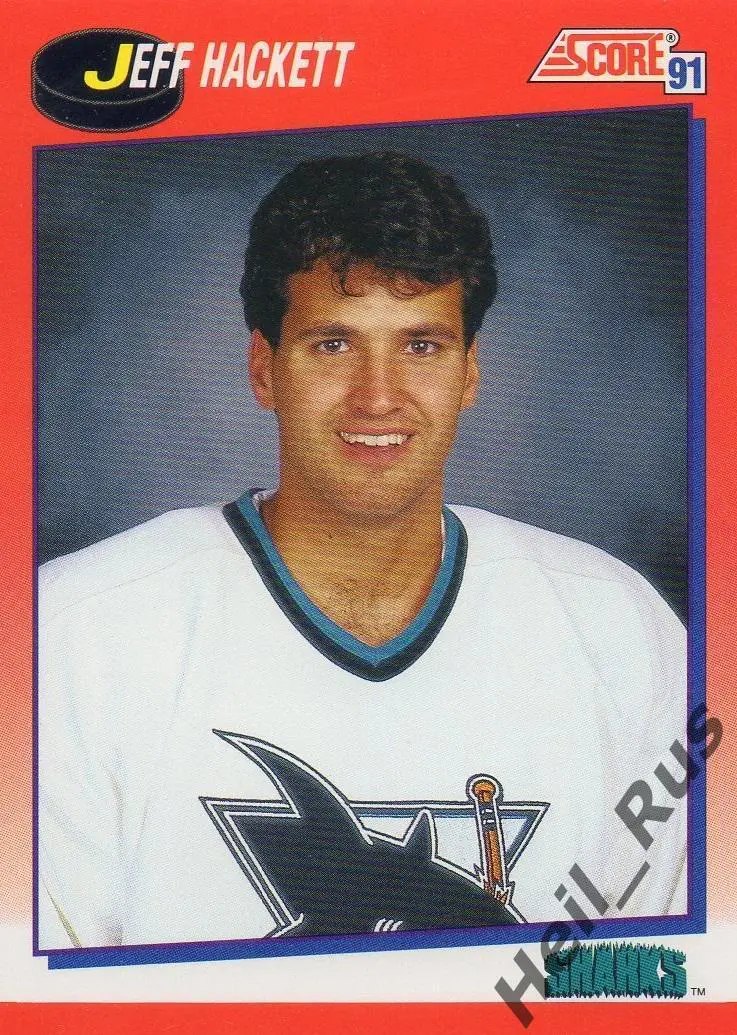 Хоккей Карточка Jeff Hackett/Джефф Хэкетт San Jose Sharks/Сан-Хосе Шаркс НХЛ/NHL