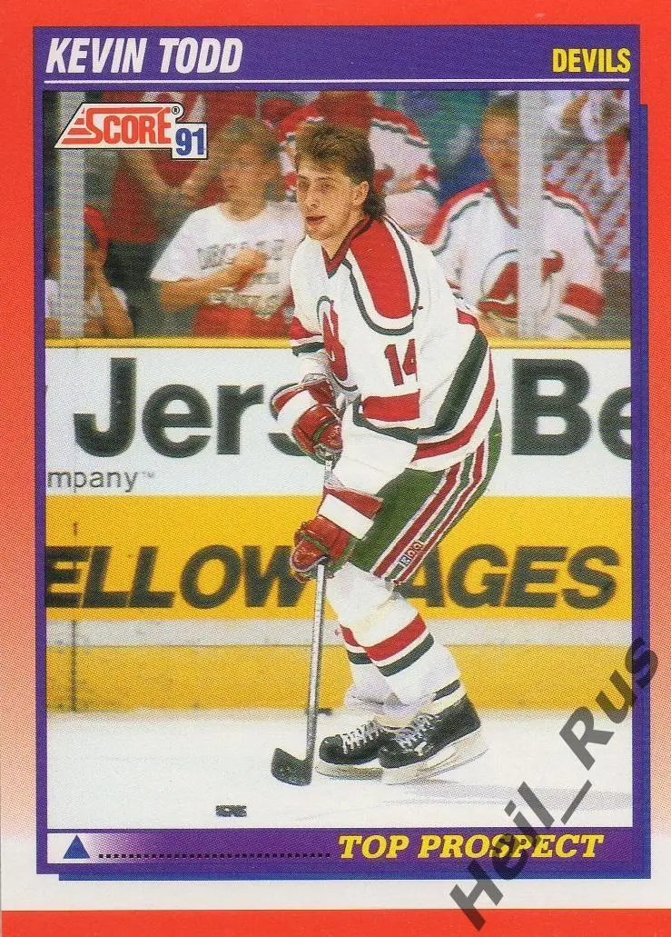 Хоккей. Карточка Kevin Todd/Кевин Тодд (New Jersey Devils/Нью-Джерси) НХЛ/NHL