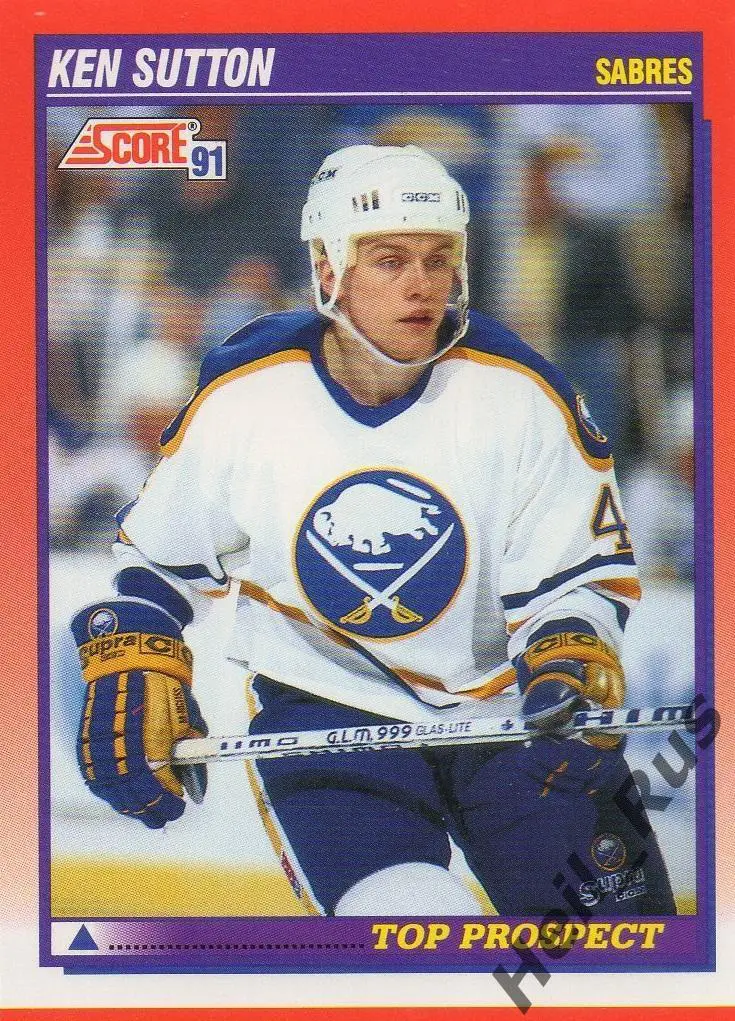 Хоккей. Карточка Ken Sutton/Кен Саттон (Buffalo Sabres/Баффало Сейбрз) НХЛ/NHL