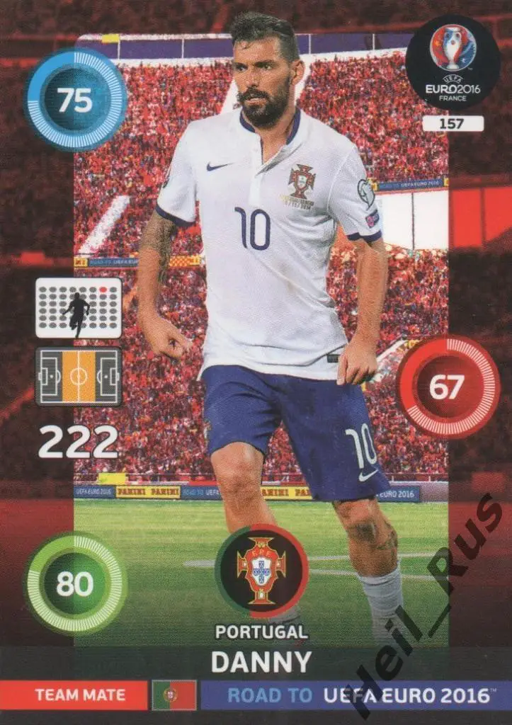 Футбол Карточка Danny/Данни Португалия/Зенит/Динамо Москва Euro/Евро 2016 Panini