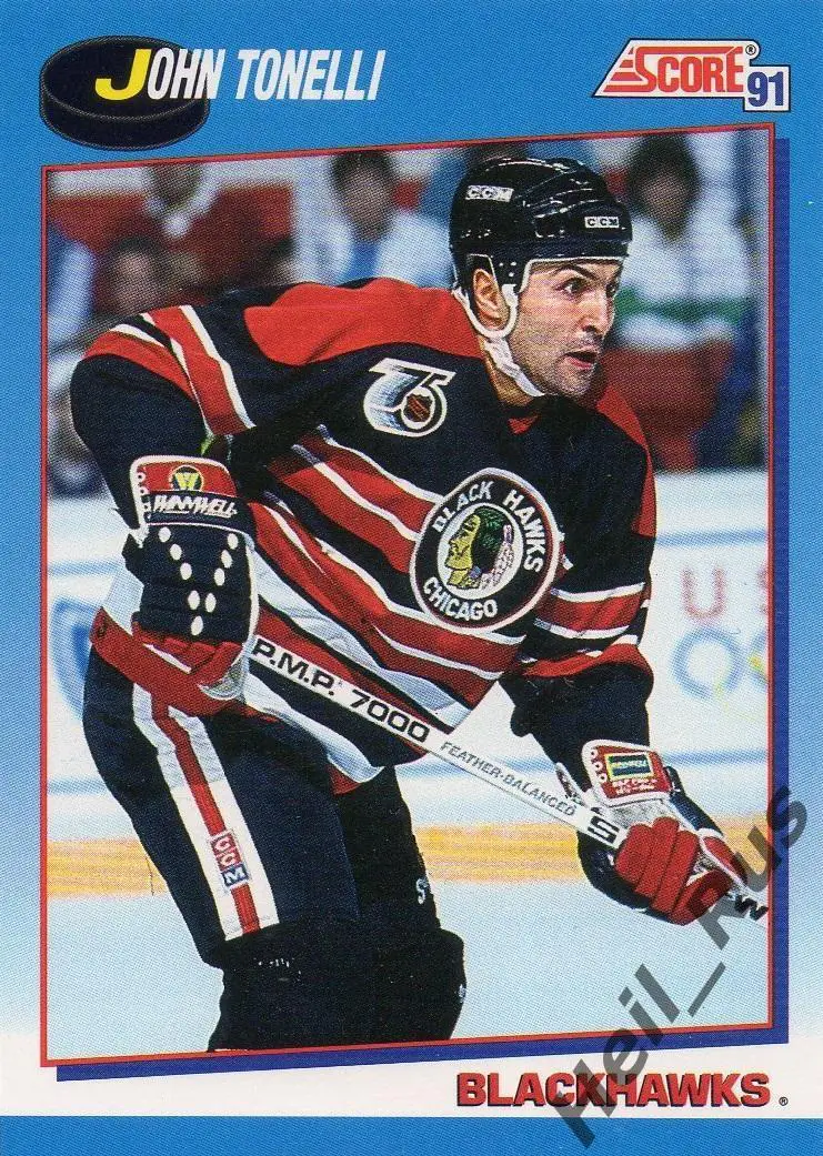 Хоккей. Карточка John Tonelli/Джон Тонелли (Chicago Blackhawks / Чикаго) НХЛ/NHL