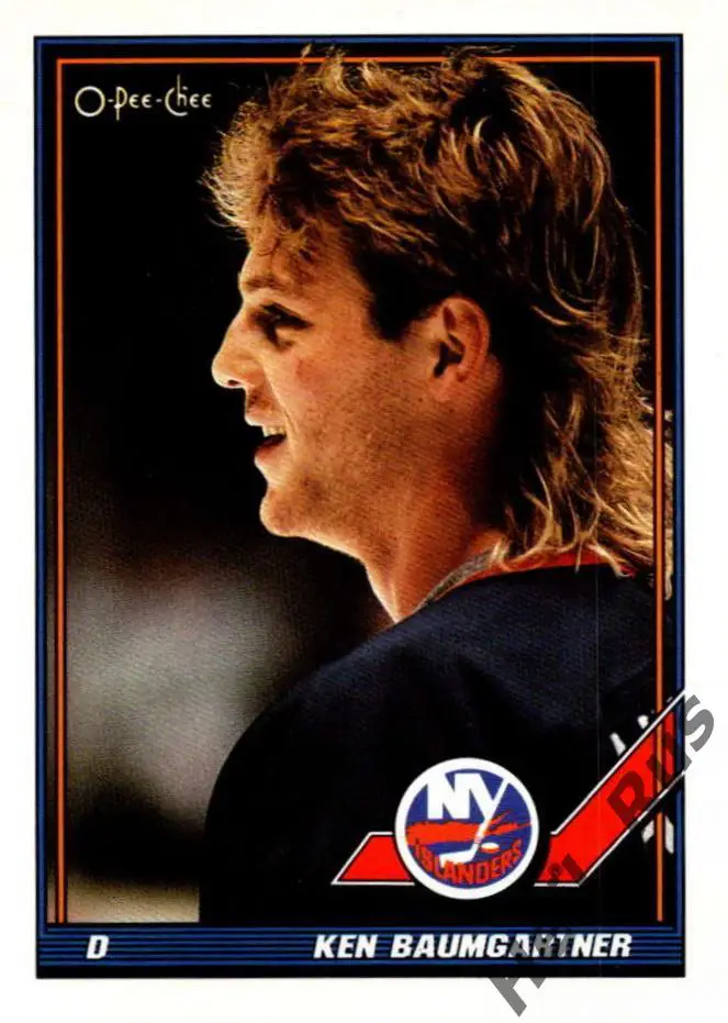 Хоккей. Карточка Ken Baumgartner/Кен Баумгартнер (New York Islanders) НХЛ/NHL