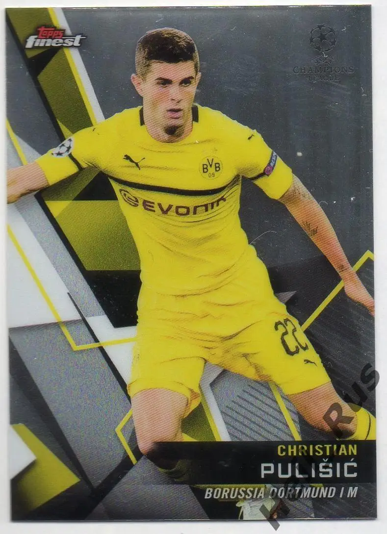 Карточка Кристиан Пулишич Боруссия Дортмунд, Челси, Милан Лига Чемпионов 2018/19