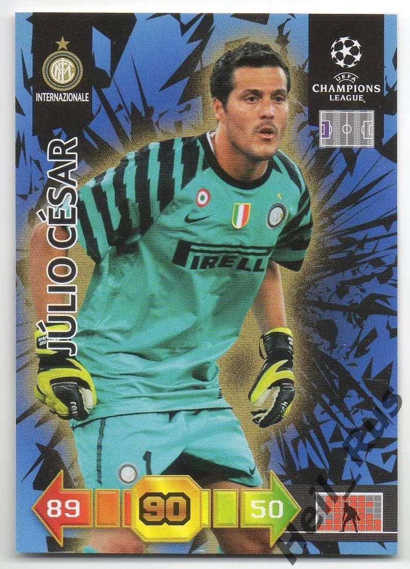 Футбол Карточка Julio Cesar/Жулио Сезар (Интер, Фламенго) Лига Чемпионов 2010-11