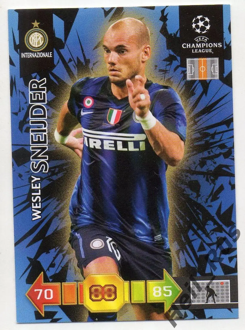 Футбол. Карточка Уэсли Снейдер (Интер, Реал Мадрид, Аякс) Лига Чемпионов 2010-11