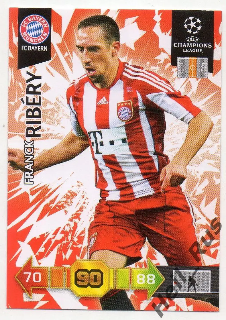 Футбол. Карточка Франк Рибери (Бавария Мюнхен/Фиорентина) Лига Чемпионов 2010-11