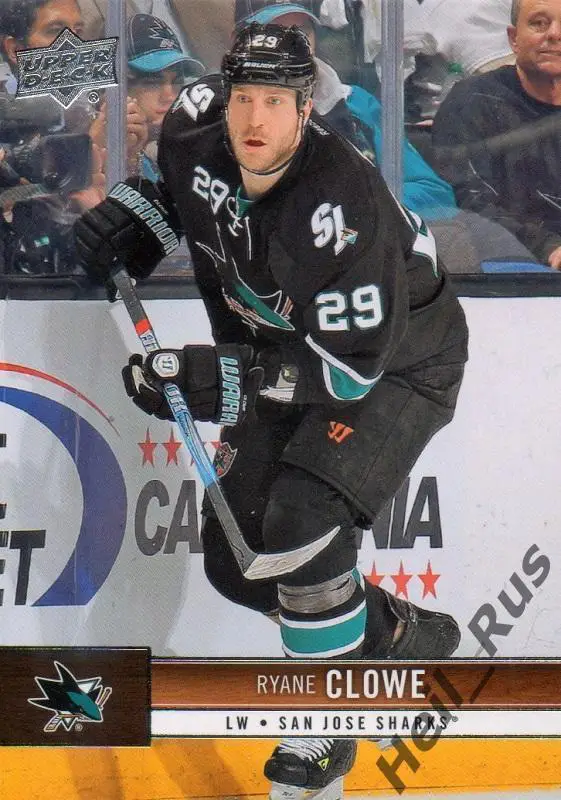 Хоккей. Карточка Ryane Clowe/Райан Клоу San Jose Sharks / Сан-Хосе Шаркс НХЛ/NHL