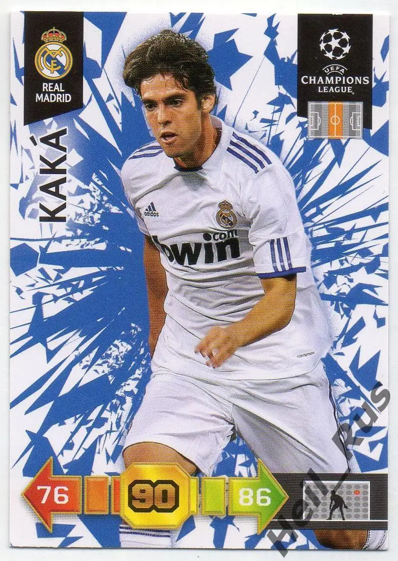 Футбол. Карточка Kaka / Кака (Реал Мадрид, Милан) Лига Чемпионов 2010-11 Panini