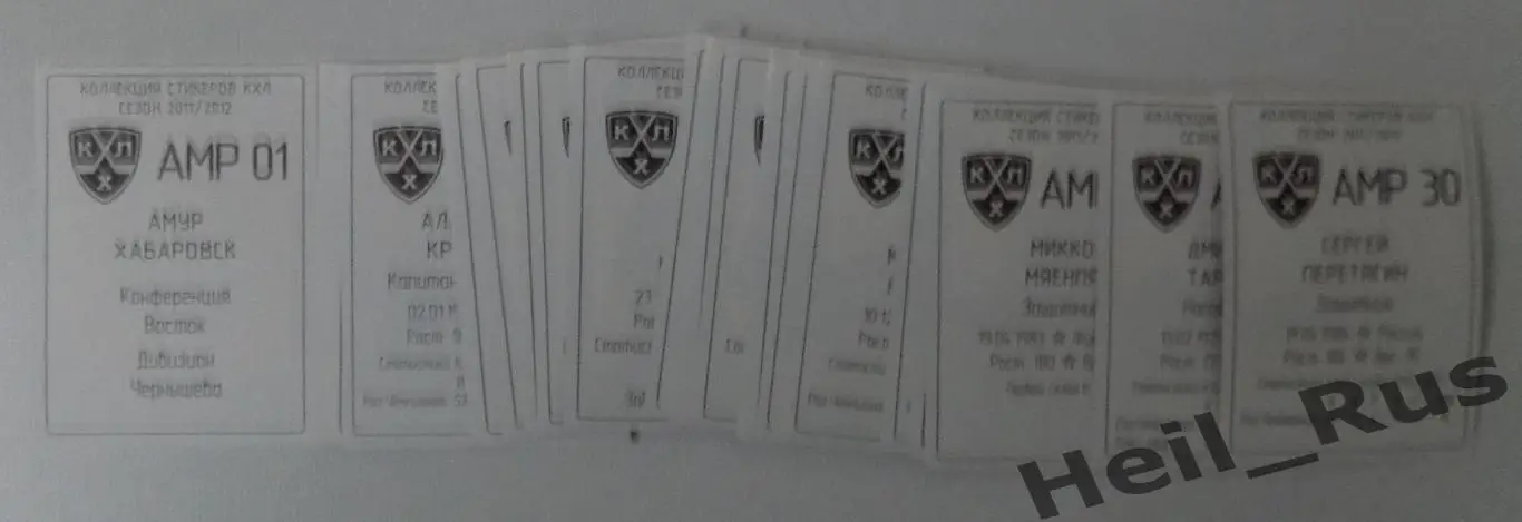Хоккей. Наклейки / стикеры Амур Хабаровск (полный комплект) SeReal КХЛ 2011-2012 1