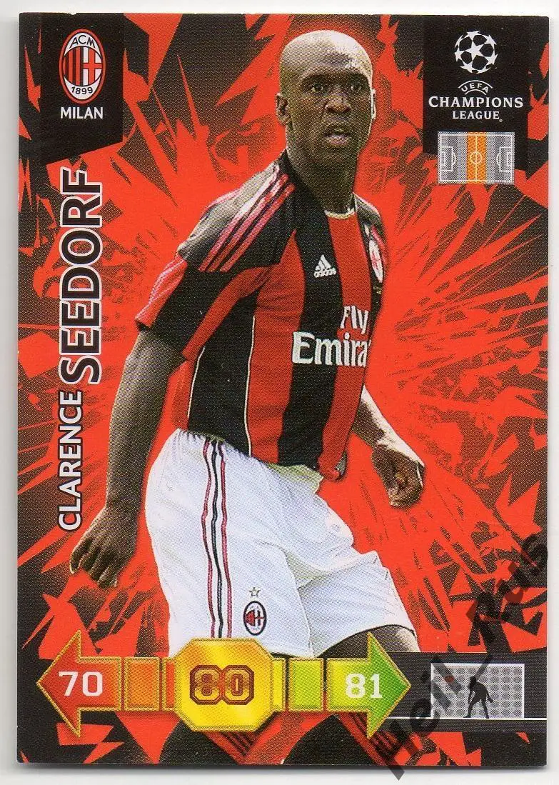 Карточка Кларенс Зеедорф (Милан, Реал Мадрид/Интер/Аякс) Лига Чемпионов 2010-11