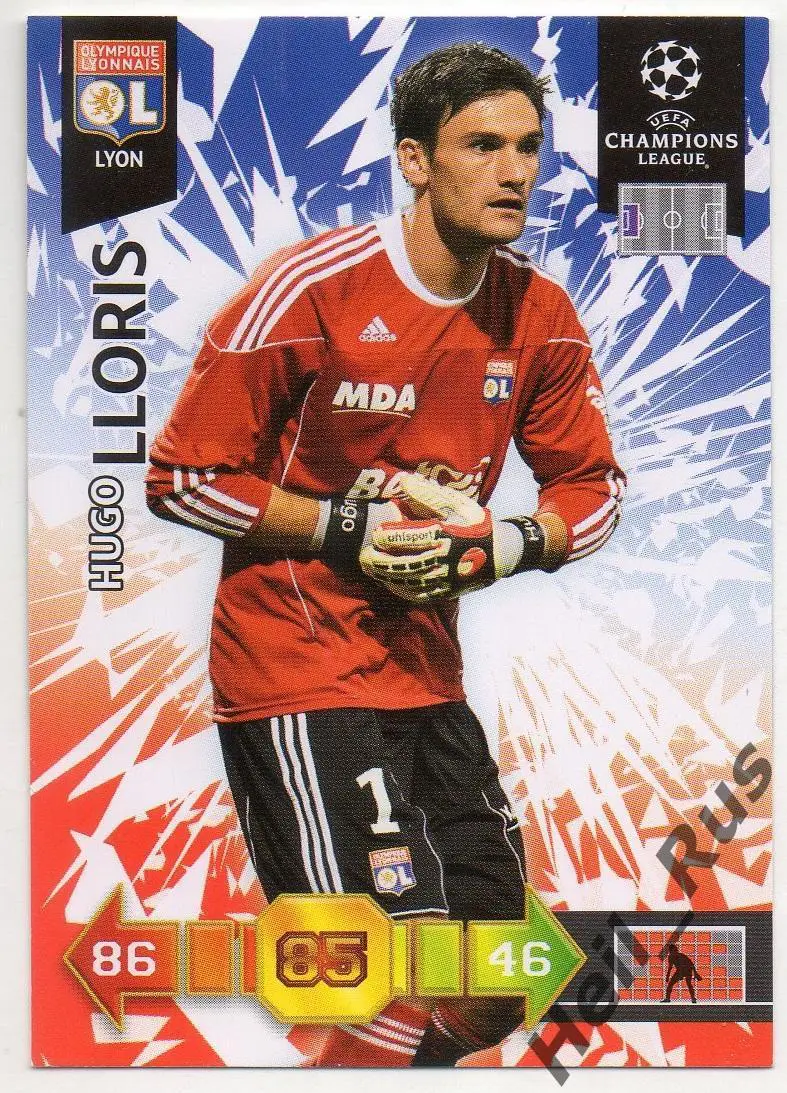 Футбол Карточка Уго Льорис Лион, Тоттенхэм Хотспур Лига Чемпионов 2010-11 Panini