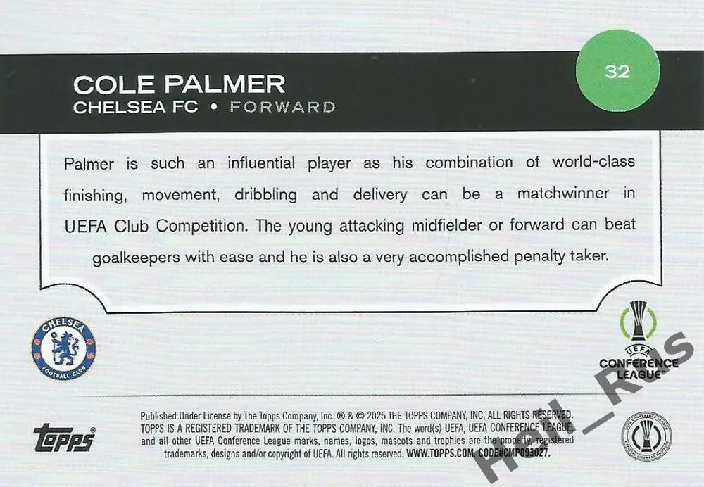 Карточка Cole Palmer/Коул Палмер Челси, Манчестер Сити Лига Конференций 2024-25 1