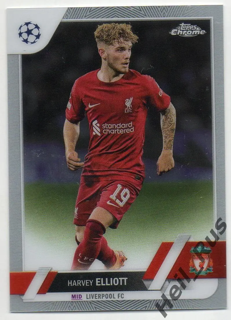 Футбол. Карточка Harvey Elliott/Харви Эллиотт (Ливерпуль) Лига Чемпионов 2022-23