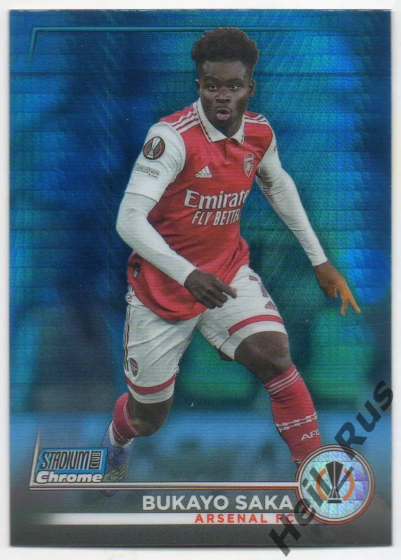 Футбол Карточка Bukayo Saka/Букайо Сака Арсенал Лондон Лига Европы 2022/23 TOPPS