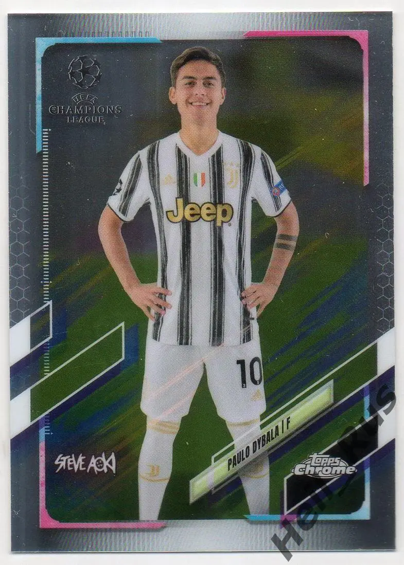 Футбол Карточка Пауло Дибала Ювентус, Палермо, Рома Лига Чемпионов 2020-21 TOPPS