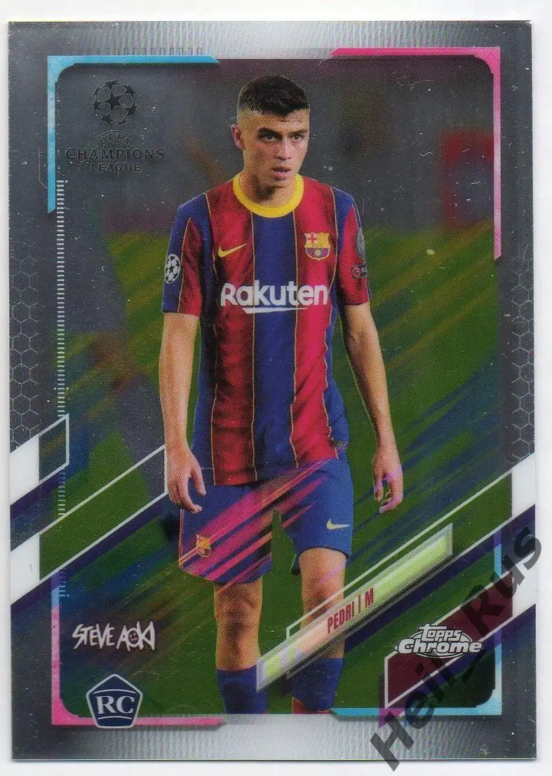 Футбол. Карточка Pedri/Педри FC Barcelona/Барселона Лига Чемпионов 2020/21 TOPPS