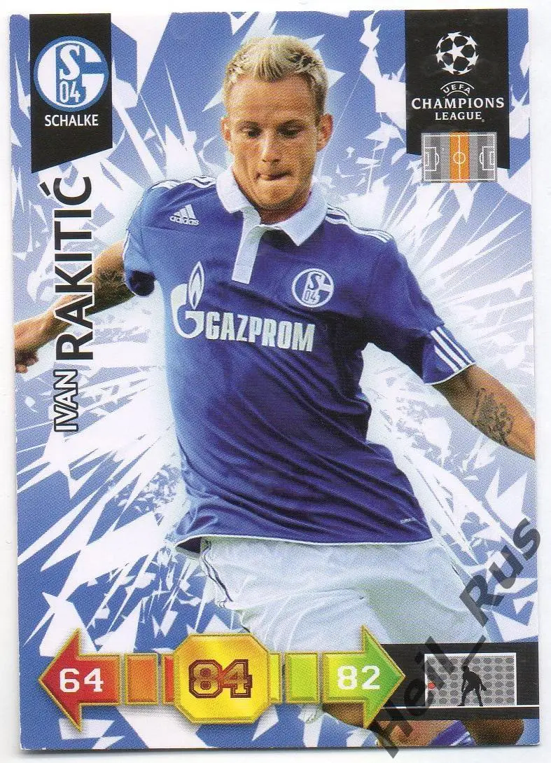 Футбол. Карточка Иван Ракитич Шальке 04/Барселона/Севилья Лига Чемпионов 2010-11